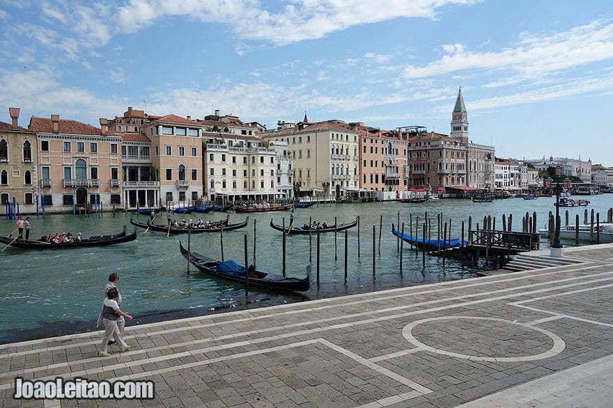 View of Venice from the entrance of the Grand Canal