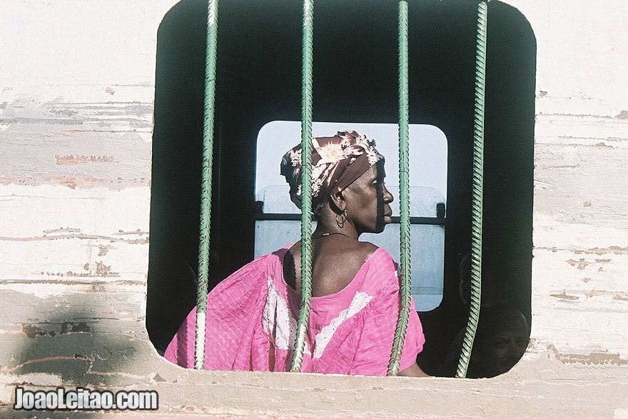 Woman in ferry-boat to Banjul, Gambia