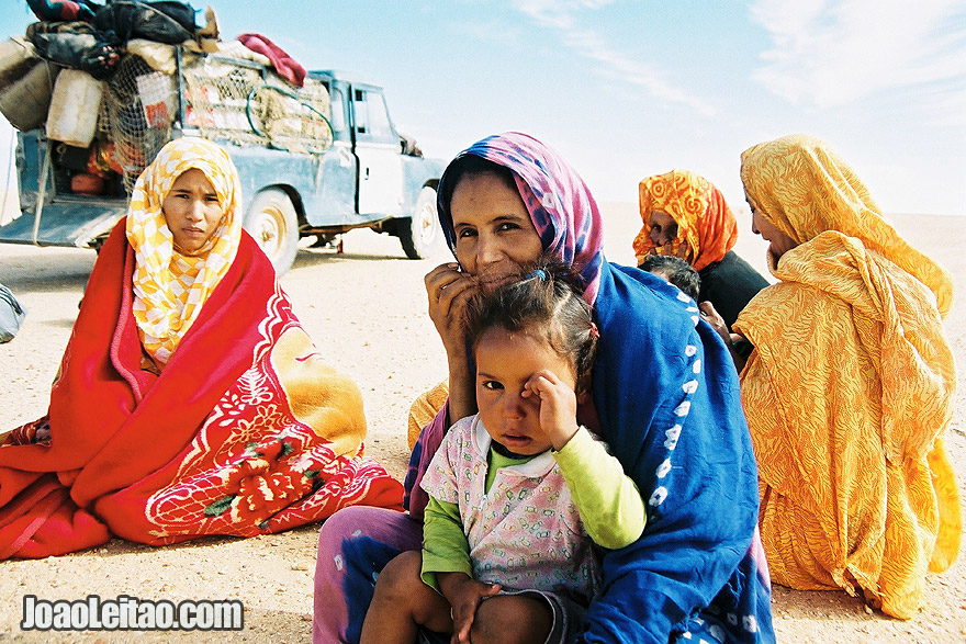 Photo of Women in Sahara Desert tracks of Sebkhet Oum way to Bir Moghrein,  Mauritania