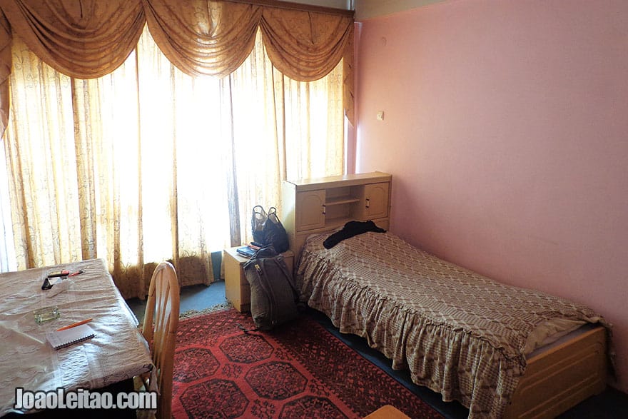 Bedroom of my hotel in Mazar-e Sharif