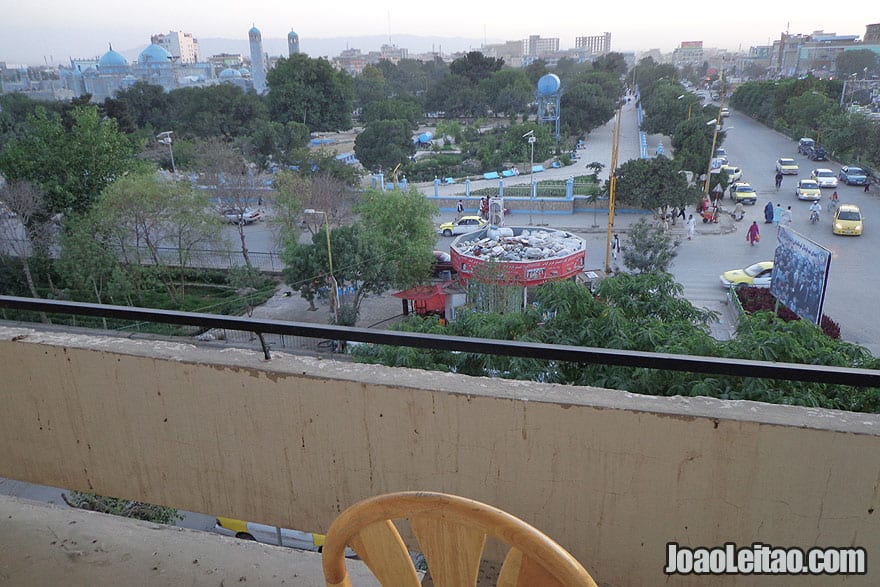 View from my hotel balcony in Mazar-e Sharif, Barat Hotel