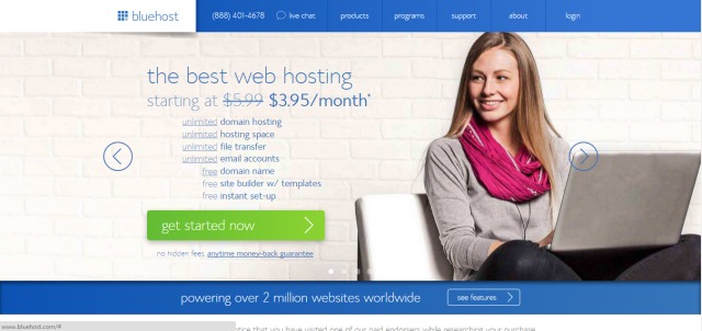 Open an account with Bluehost