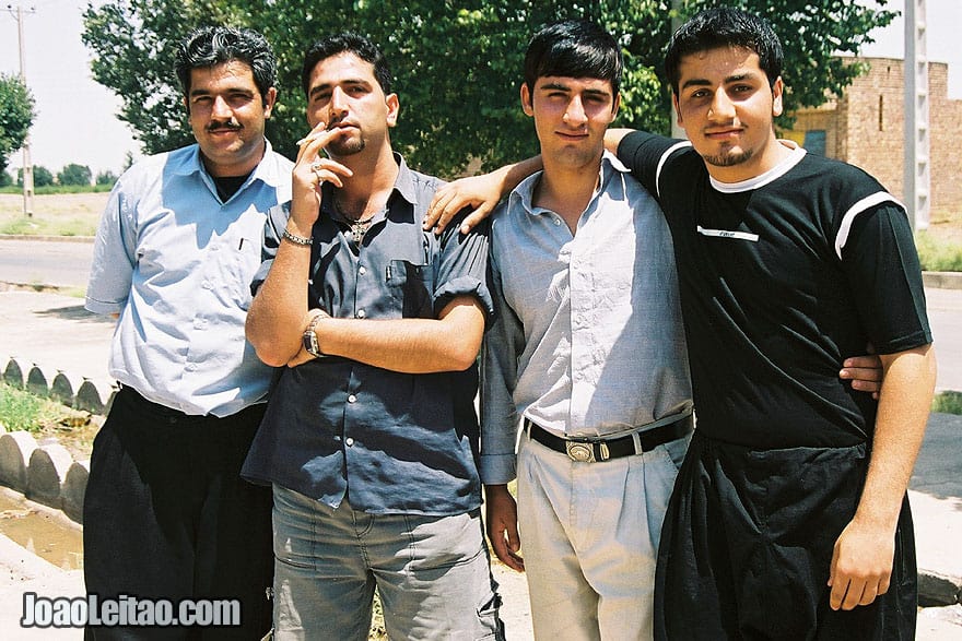 Iranian young men posing