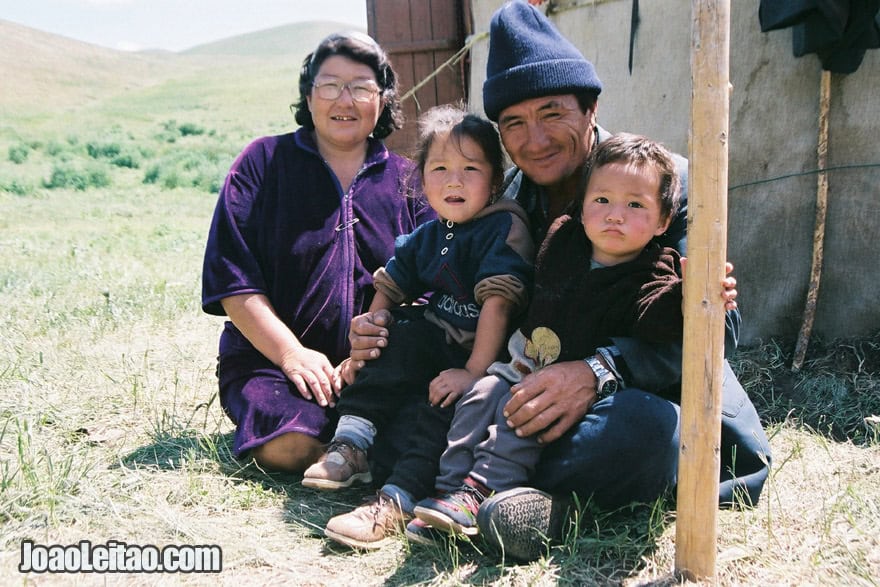 Família nómada cazaque