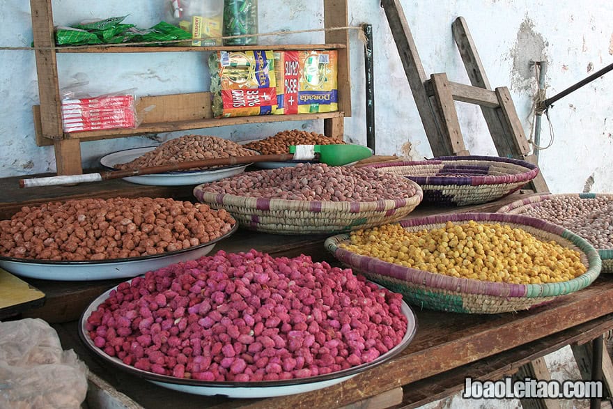 Chefchaouen local sweets for sale on the street