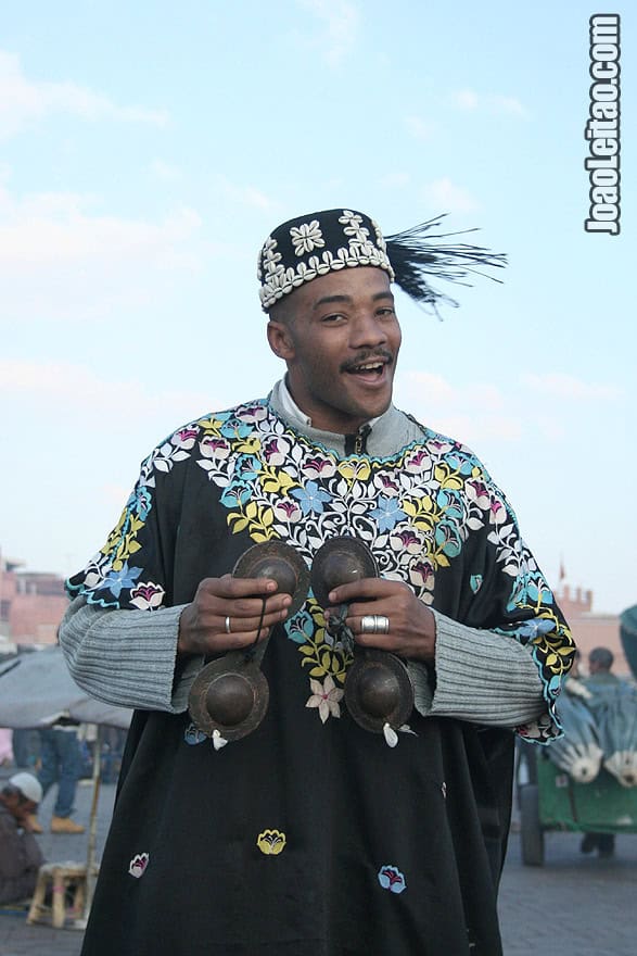 Gnawa musician in Djemaa El-Fna