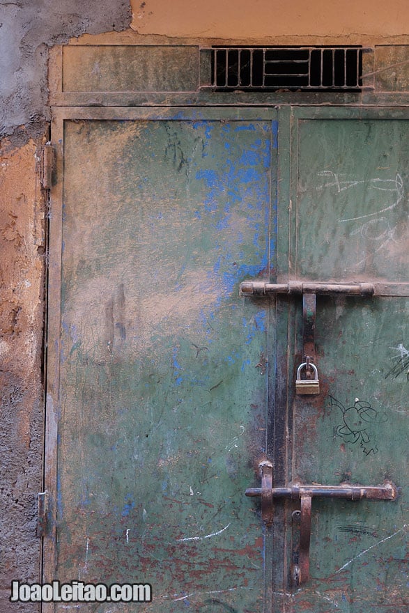 Door lock detail in Marrakesh Medina