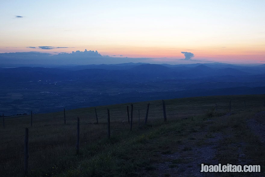 Pôr-do-sol do cimo do Monte Subásio