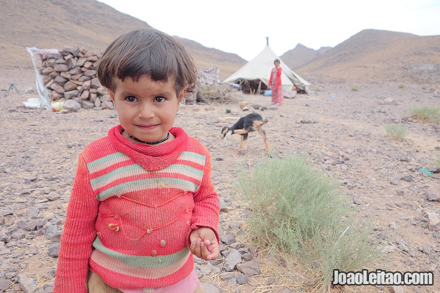 Nomad girls near tent