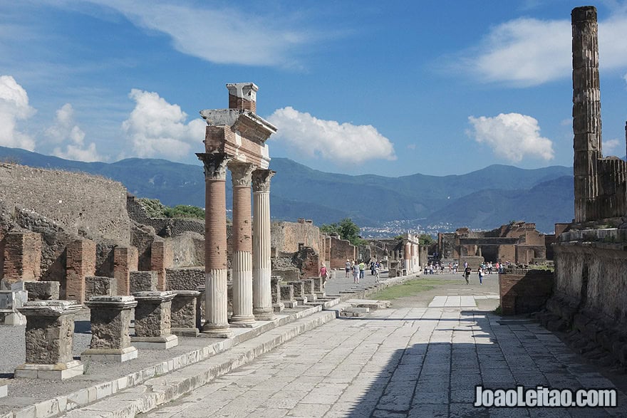 Templo de Júpiter na antiga cidade Romana de Pompeia