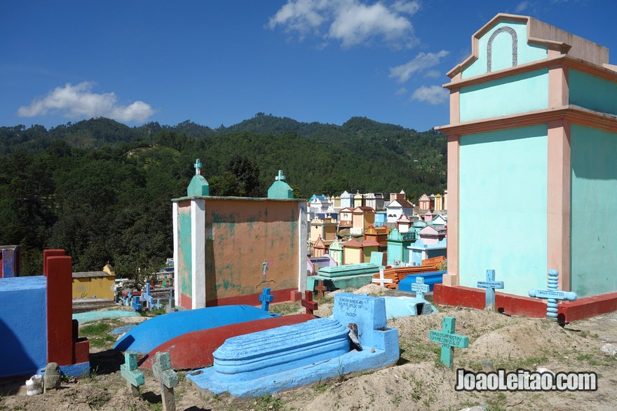 Colorful tombs inside Chichicastenango cemetery