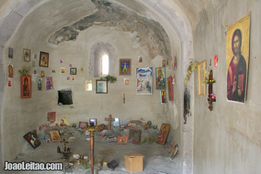 Inside the 10th century church, Khertvisi Fortress in Georgia