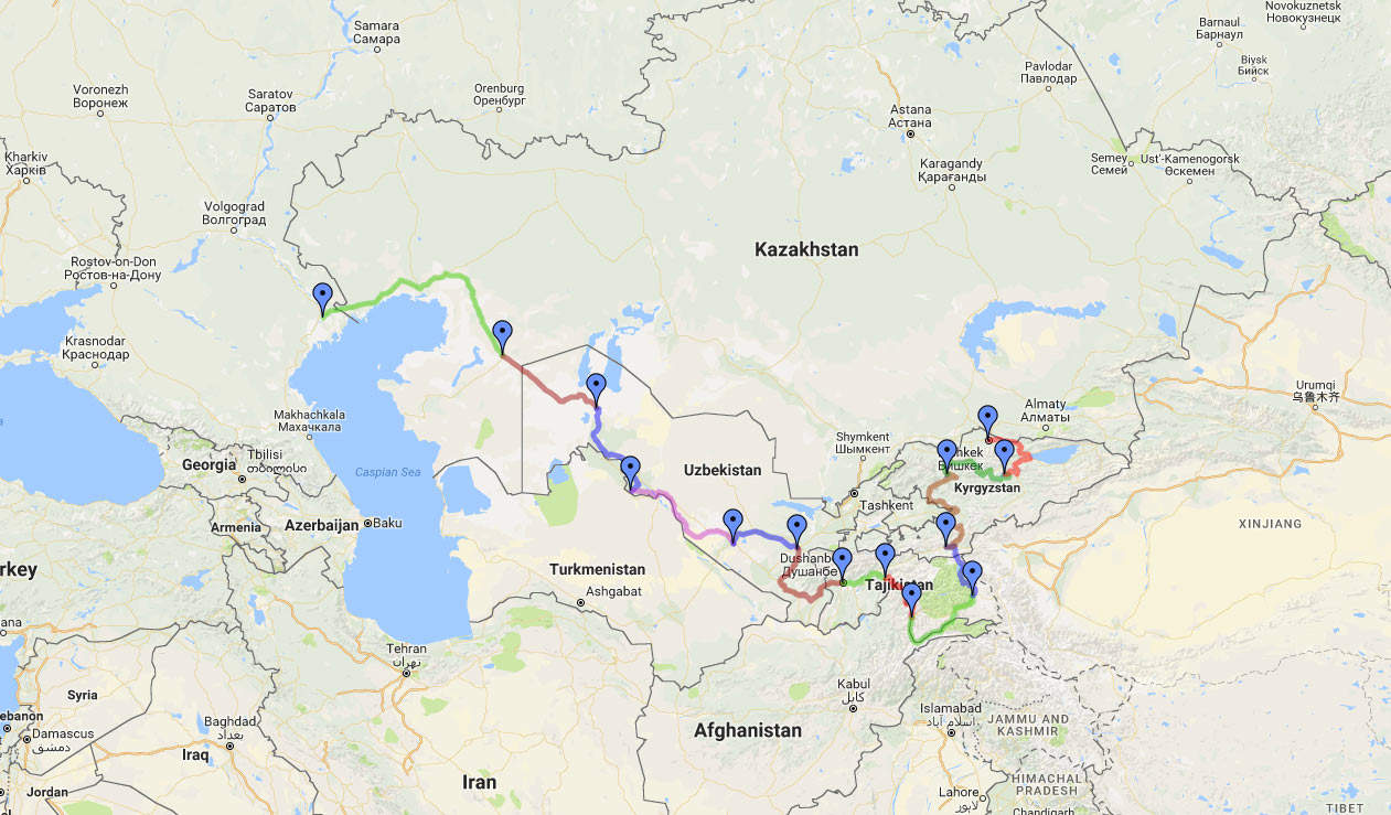 Map Central Asia Rally