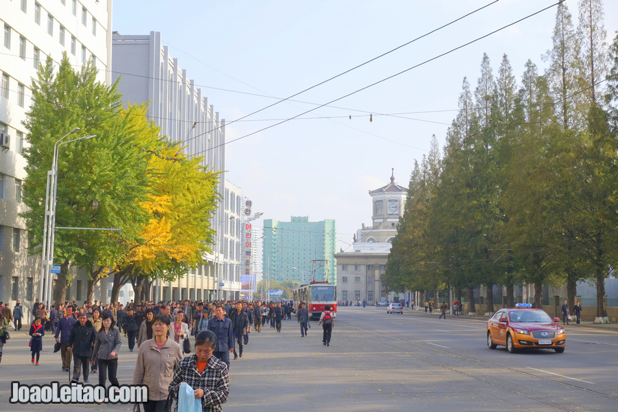 Pyongyang street near the train station