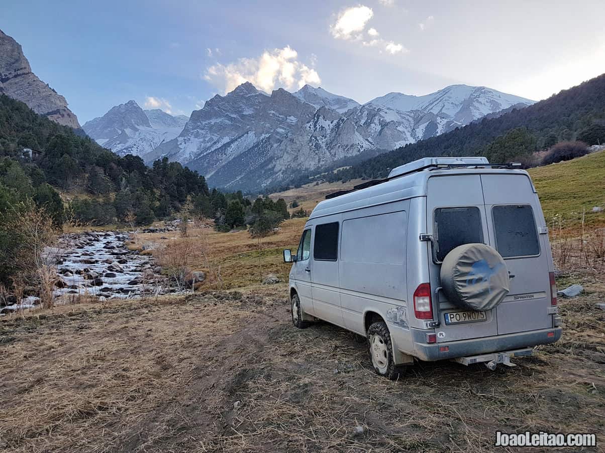 Parked for the night at Kyrgyz Ata National Park