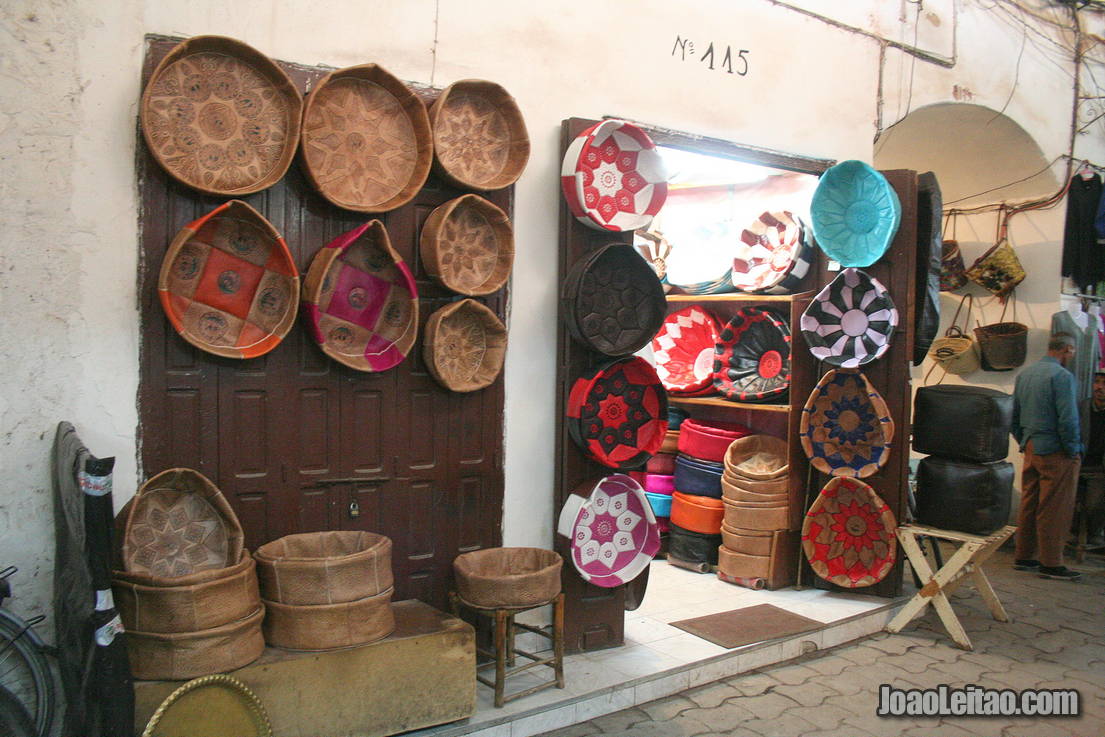 Leather shop in Bab El Debbagh in Marrakesh