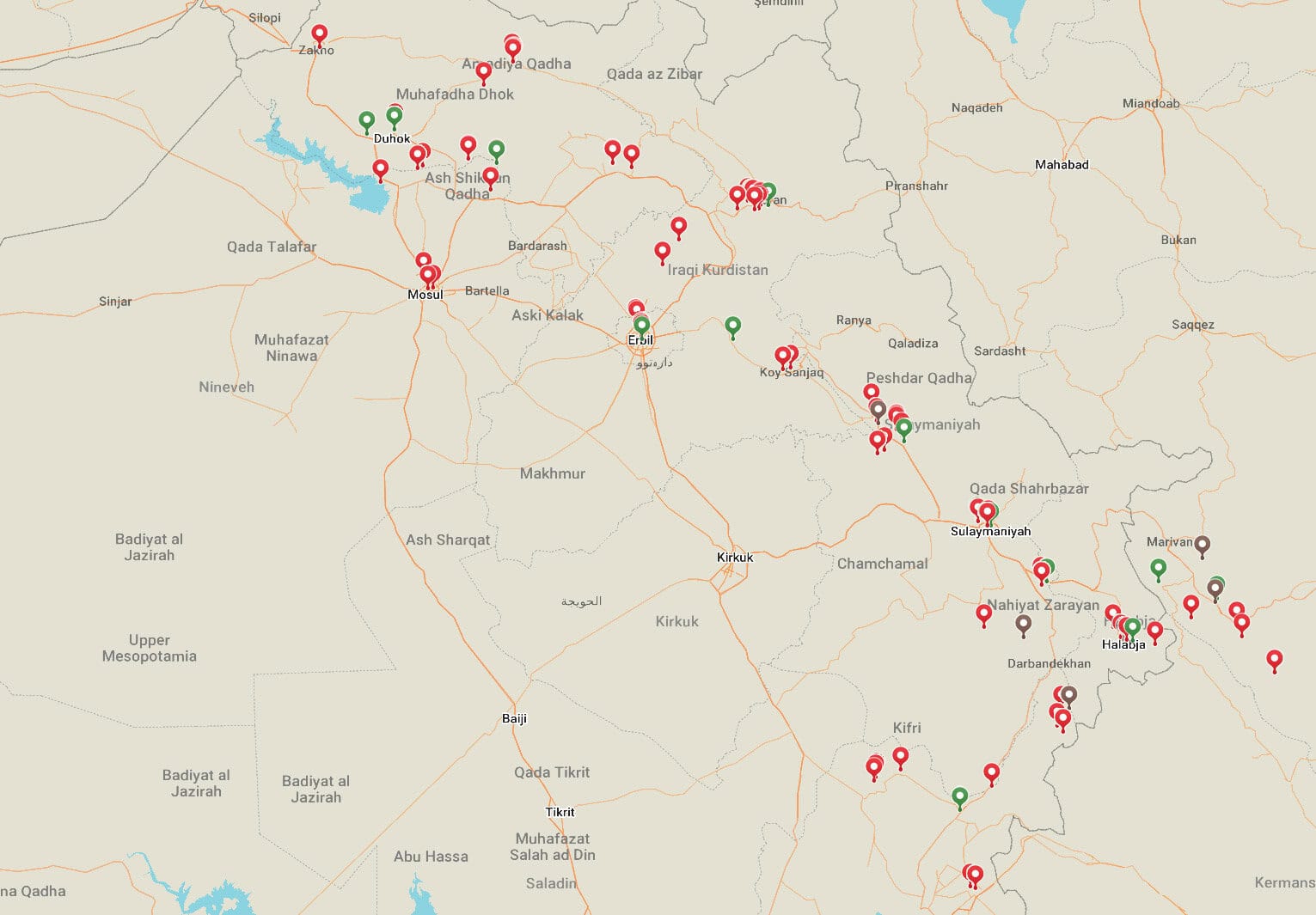 MAP DRIVING IN IRAQ