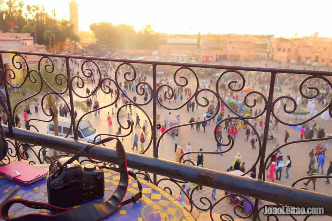 Sunset Jemaa el-Fna Square in Marrakesh