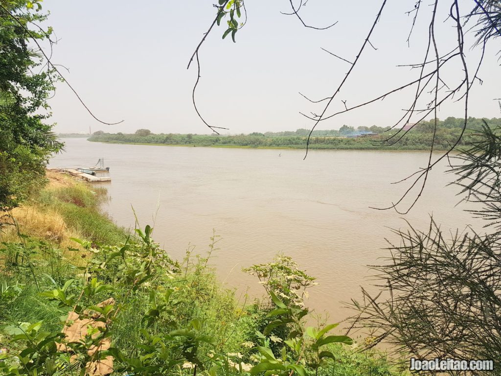 The confluence of the Blue Nile & the White Nile Rivers