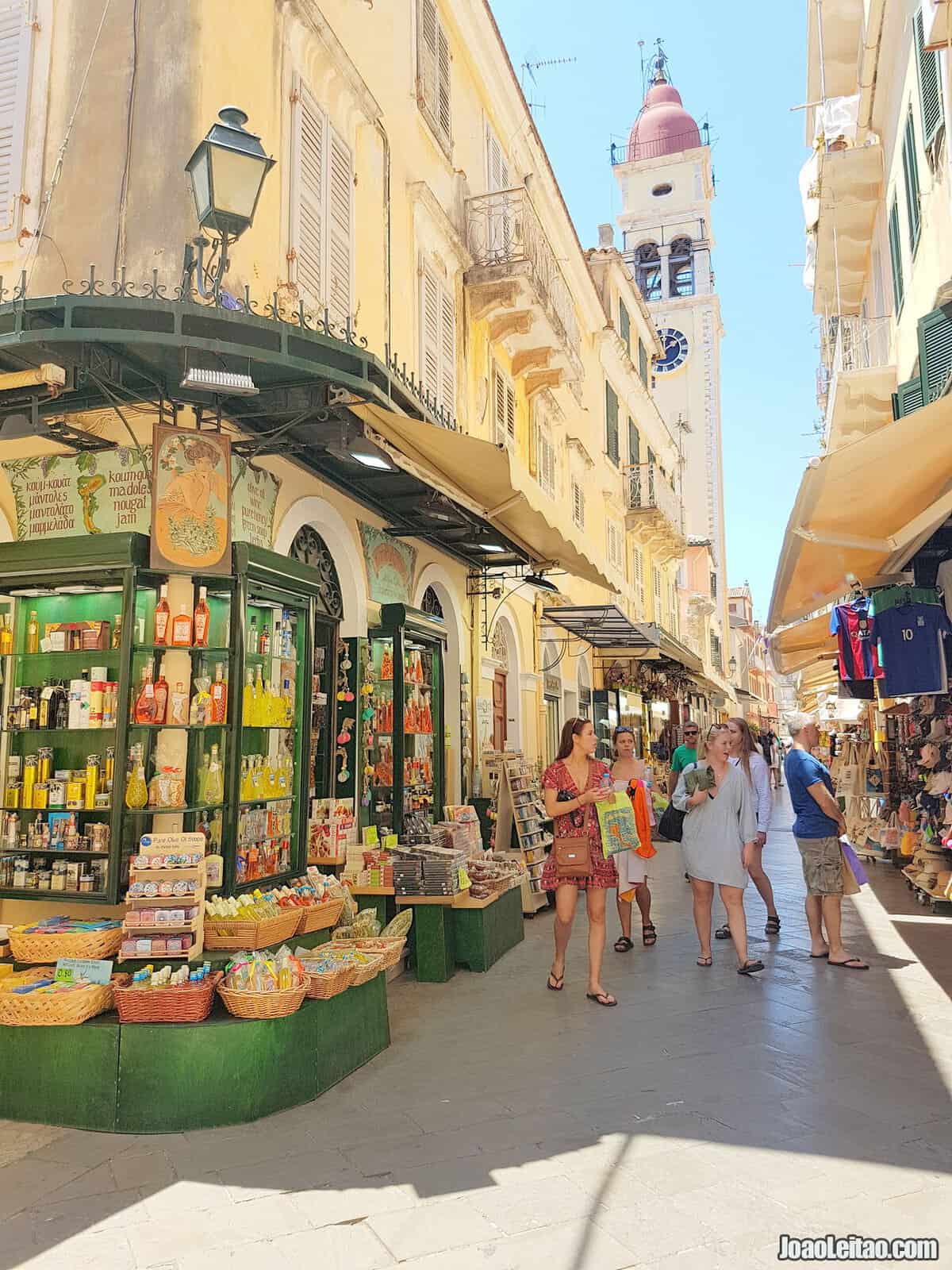 Street in Corfu Greece