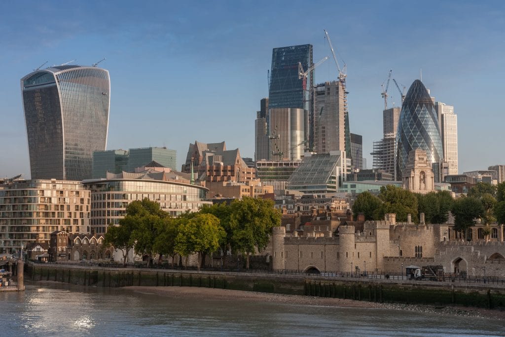 City of London during sunrise