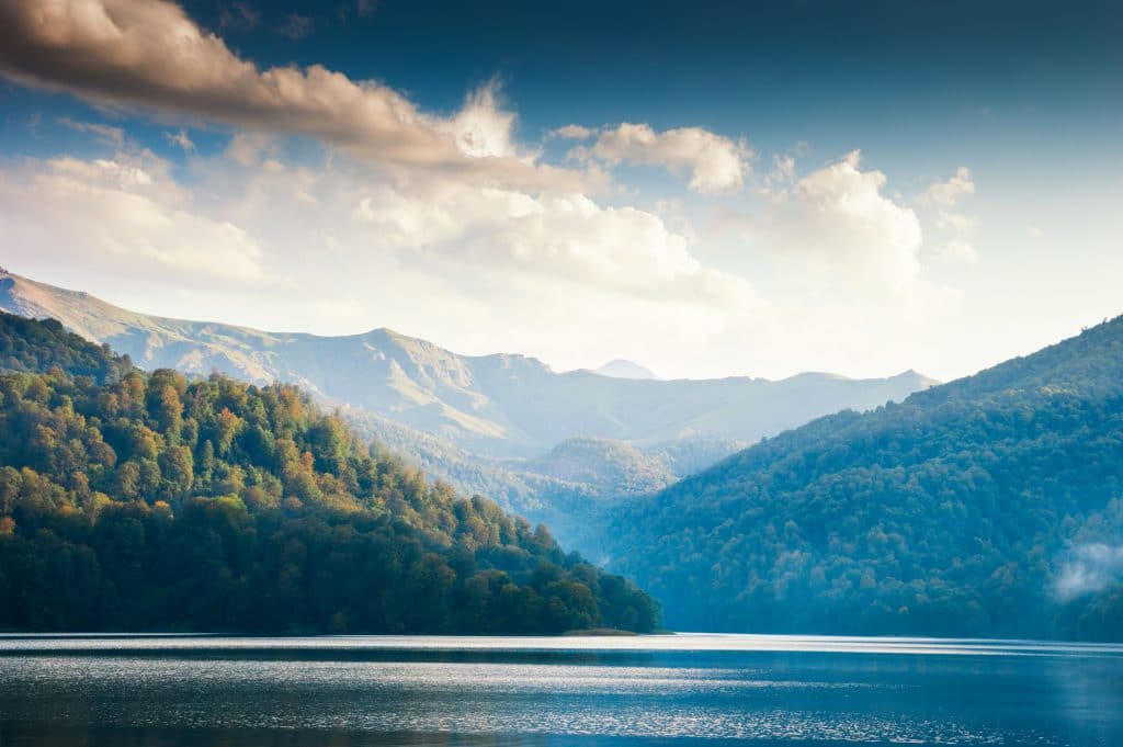 View of the Goygol lake in Azerbaijan