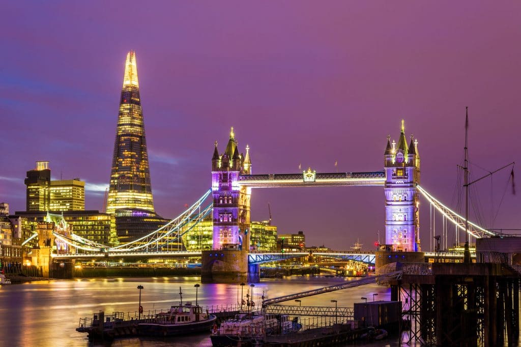 View of Tower Bridge in the evening