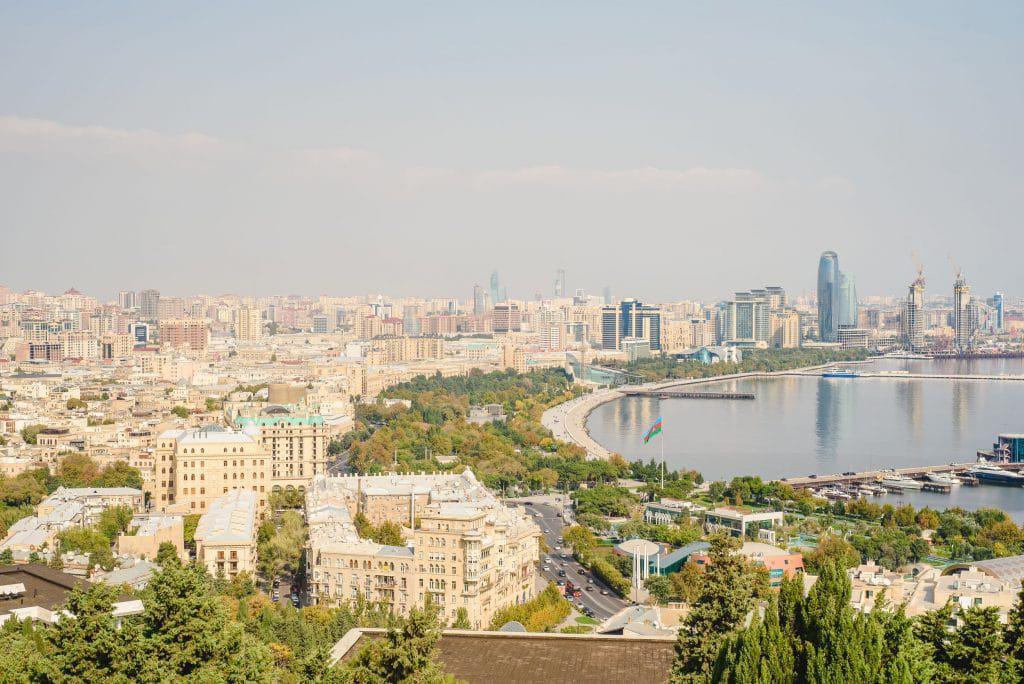 Baku panoramic view from the Martyrs Lane viewpoint