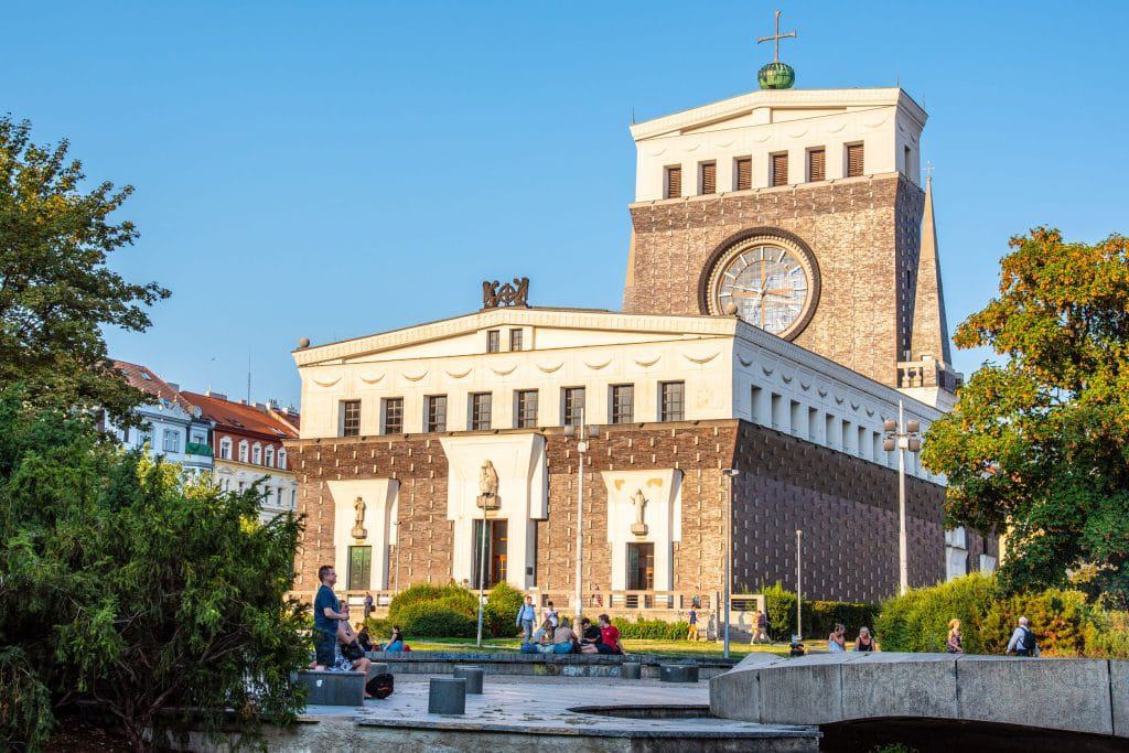 Church of the Most Sacred Heart of Our Lord at Jiriho z Podebrad Square in Vinohrady