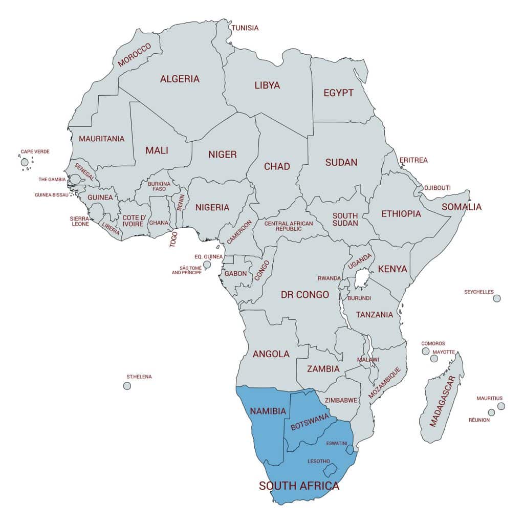 Map of Southern Africa