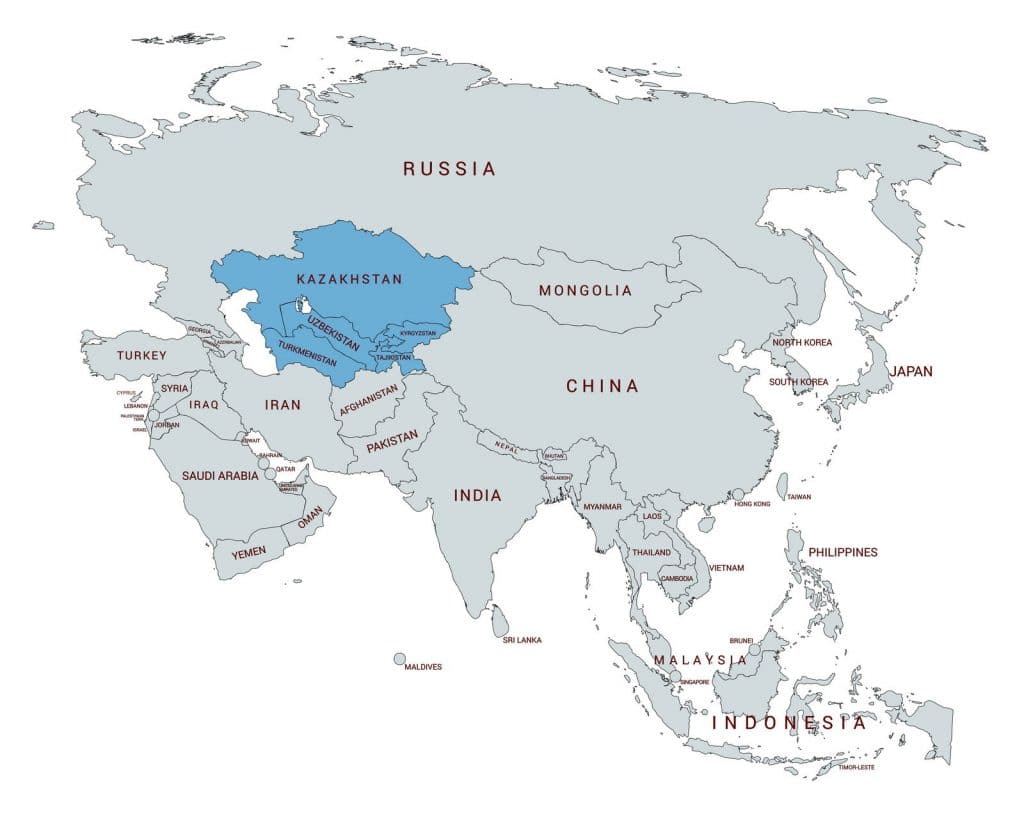 Map of Central Asia