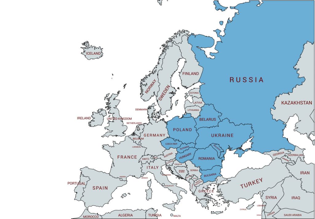 Map of East Europe