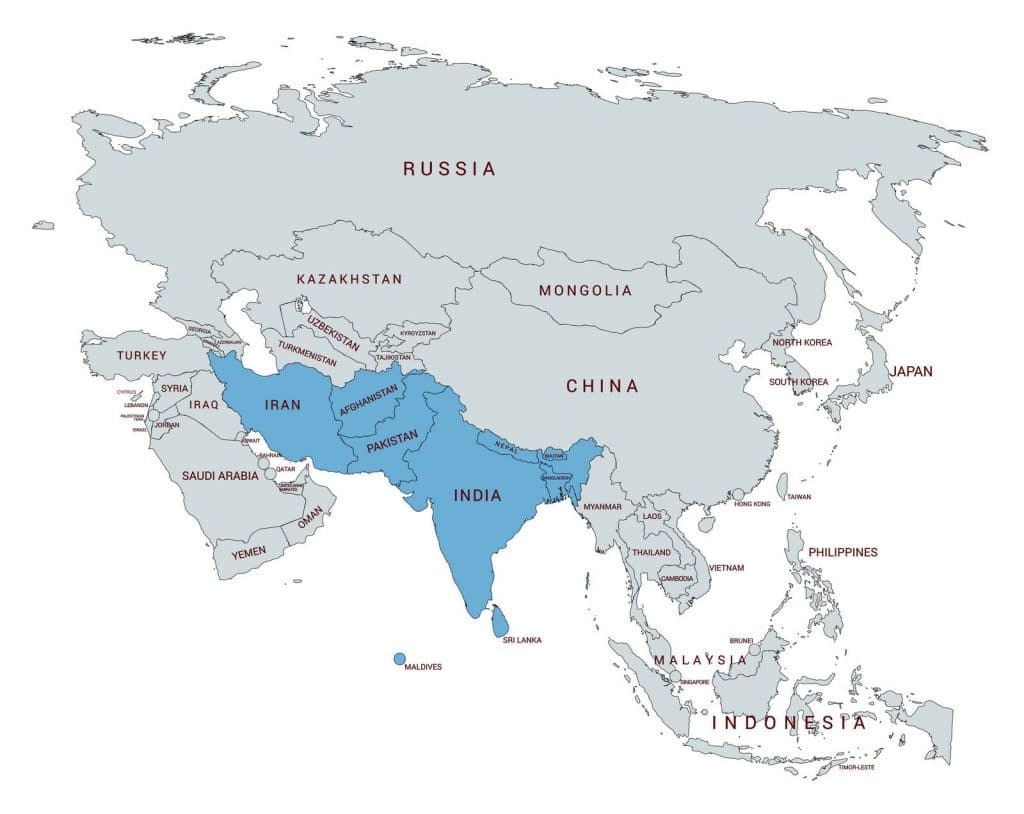 Map of South Asia