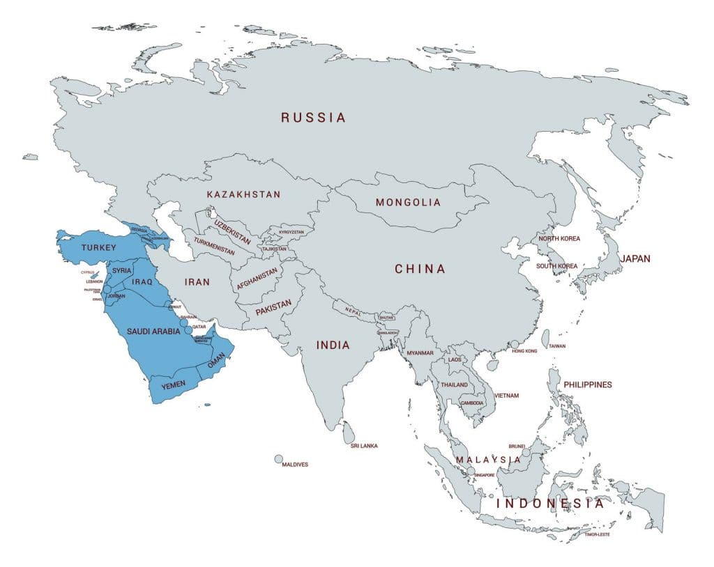 Map of West Asia