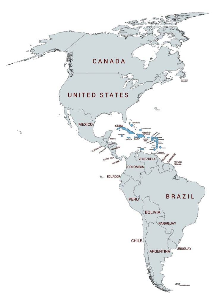 Map of Caribbean
