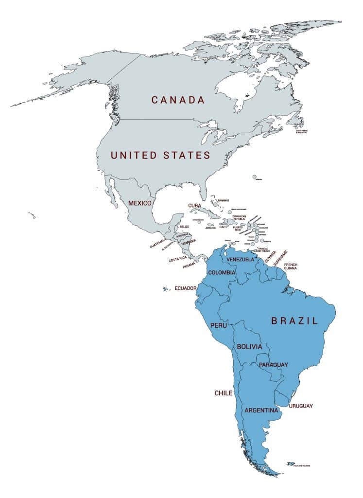 Map of South America